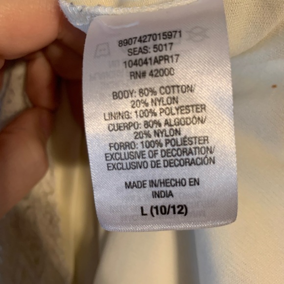 ** Route 66 White Lace Women’s 3/4 Sleeve Blouse L - Picture 8 of 13